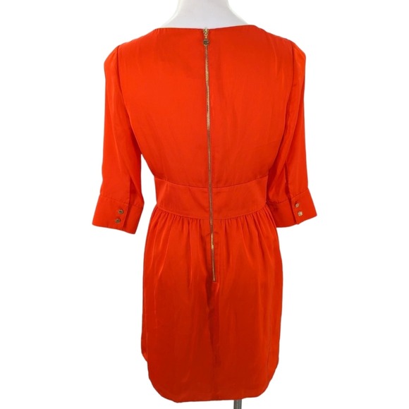 Emily McCarthy Red Satin Audrey Dress Small New With Tag Retro Mod 1960s - Picture 2 of 7
